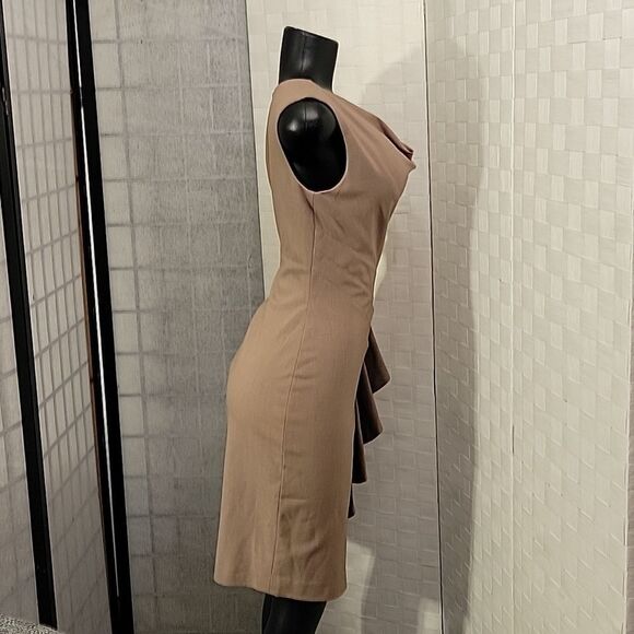 EVAN-PICONE DRAPED NECKLINE SLEEVELESS SHEATH DRESS - Picture 5 of 13
